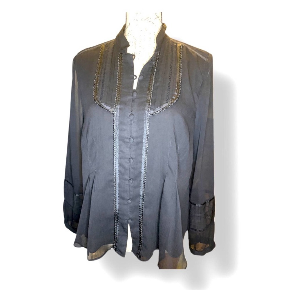 Coldwater Creek chiffon button down blouse